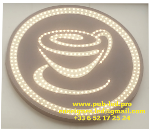 PANNEAU LUMINEUX LED CAFÉ AVEC ANIMATION – Image 3