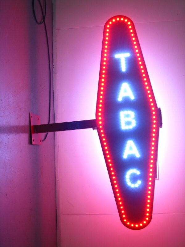 SIGNALÉTIQUE LUMINEUSE LED DOUBLE FACE "TABAC" AVEC EFFETS ET TÉLÉCOMMANDE 90X33 CM