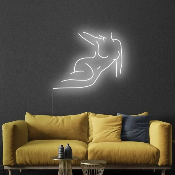 ENSEIGNE LUMINEUSE "SILHOUETTE DE FEMME" NÉON FLEX PERSONNALISÉE, CHOIX DE TAILLE ET COULEUR, 55 et 78 cm – Image 2