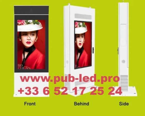 ÉCRAN TOTEM LCD PUBLICITAIRE EXTERNE PRÊT À INSTALLER 55” – Image 3