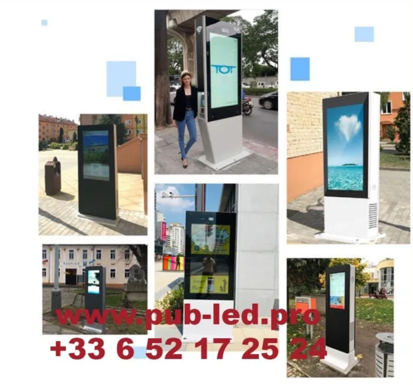 ÉCRAN TOTEM LCD PUBLICITAIRE EXTERNE PRÊT À INSTALLER 55” – Image 4