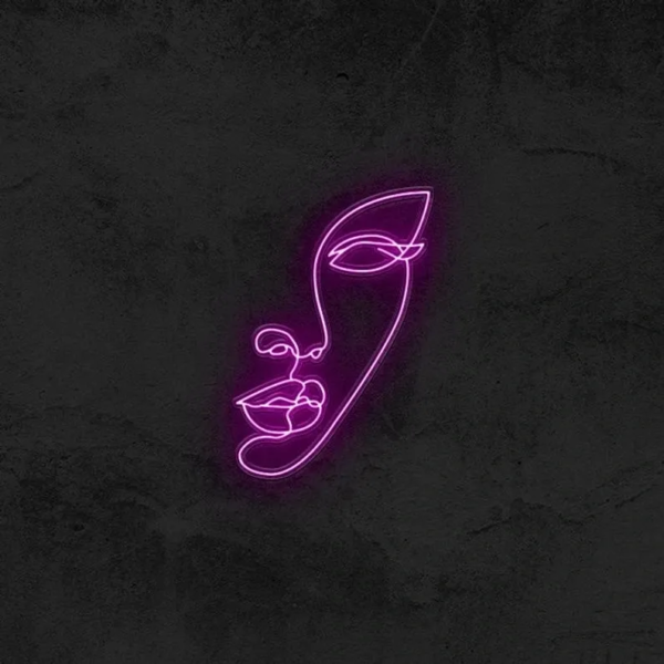 ENSEIGNE LUMINEUSE " VISAGE DE DAME" NÉON FLEX PERSONNALISÉE, CHOIX DE TAILLE ET COULEUR, 45 et 60 cm – Image 2