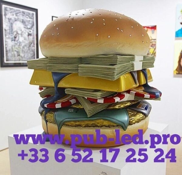 SCULPTURE DE HAMBURGER EN FIBRE DE VERRE – Image 2