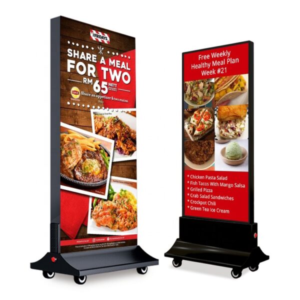 ENSEIGNE STOP TROTTOIR LUMINEUSE LED ”LIGHT BOX” DOUBLE FACES EXTERNE PRÊT À INSTALLER RECHARGEABLE 60x150CM – Image 4